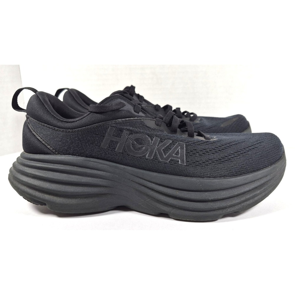 Hoka One One Bondi 8 Womens 8.5 Shoes Black Running Sneaker Comfort 1127952 BBLC